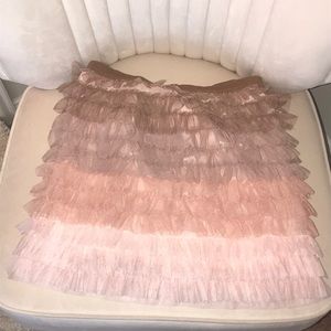NWT pink tan gradual colored Ruffles Skirt!